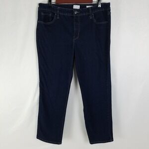 Wonderly Womens Mid‎ Rise Straight Leg Dark Wash Denim Jeans Size 14S